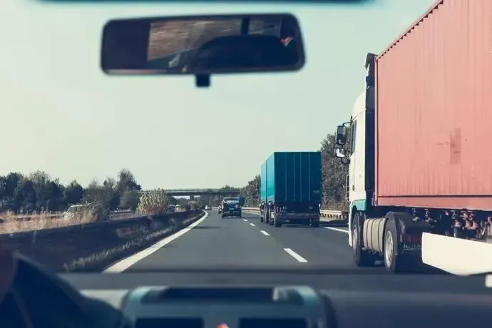 Trucks on the road
